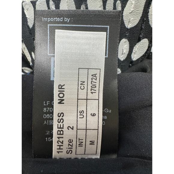 ba&sh Bessie Skirt Medium Black White Pleated Midi Polka Dot Elastic Waist NWOT - Picture 9 of 10